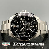 Tag Heuer Aquaracer Quartz Chronograph Black Dial Silver Steel Strap Watch for Men - CAY111A.BA0927 Authentic Buy Shop Now