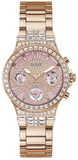 Guess Glitz Multi Function Diamonds Pink Dial Rose Gold Steel Strap Watch for Women - GW0320L6 Authentic Buy Shop Now