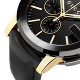 Gucci G Chrono Black Dial Black Leather Strap Watch For Men - YA101203 Authentic Buy Shop Now