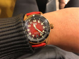 Tag Heuer Autavia Calibre 5 Chinese New Year Maroon Dial Maroon Leather Strap Watch for Men - WBE5193.FC8300 Authentic Buy Shop Now