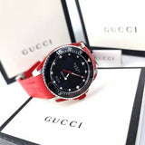 Gucci Dive Quartz Black Dial Red Rubber Strap Watch For Men - YA136309 Authentic Buy Shop Now