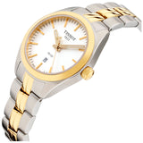 Tissot T Classic PR 100 Sport Chic White Dial Two Tone Steel Strap Watch For Women - T101.210.22.031.00 Authentic Buy Shop Now