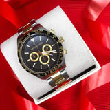 Michael Kors Layton Chronograph Black Dial Two Tone Steel Strap Watch For Men - MK8913 Authentic Buy Shop Now