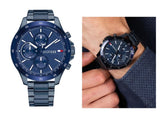 Tommy Hilfiger Bank Quartz Blue Dial Blue Steel Strap Watch for Men - 1791720 Authentic Buy Shop Now