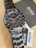 Hugo Boss Hero Black Dial Black Steel Strap Watch for Men - 1513754 Authentic Buy Shop Now