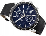 Hugo Boss Rafale Chronograph Quartz Blue Dial Black Leather Strap Watch For Men - HB1513391 Authentic Buy Shop Now