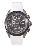 Hugo Boss Volane Grey Dial White SIlicone Strap Watch for Men - 1513948 Authentic Buy Shop Now