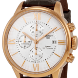 Tissot Des Tourelles Chronograph Silver Dial Brown Leather Strap Watch For Men - T099.427.36.038.00 Authentic Buy Shop Now