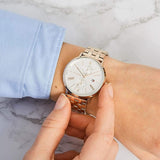 Tommy Hilfiger Jenna Quartz White Dial Rose Gold Steel Strap Watch for Women - 1782070 Authentic Buy Shop Now