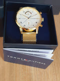 Tommy Hilfiger Kane White Dial Gold Mesh Bracelet Watch for Men - 1710403 Authentic Buy Shop Now