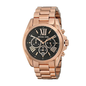Michael Kors Bradshaw Black Dial Rose Gold Steel Strap Watch for Women - MK5854 Authentic Buy Shop Now