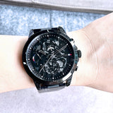 Tommy Hilfiger Henry Chronograph Black Dial Black Steel Strap Watch For Men - 1710478 Authentic Buy Shop Now