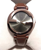 Gucci Interlocking Brown Dial Brown Leather Strap Watch For Women - YA133309 Authentic Buy Shop Now