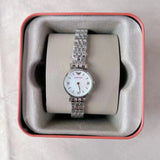 Emporio Armani Gianni White Dial Silver Steel Strap Watch For Women - AR1763 Authentic Buy Shop Now