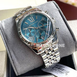 Michael Kors Lexington Chronograph Blue Dial Silver Steel Strap Watch For Women - MK5887 Authentic Buy Shop Now