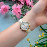 Tissot T Lady Flamingo Mother of Pearl White Dial White Leather Strap Watch For Women - T094.210.26.111.01 Authentic Buy Shop Now