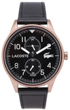Lacoste Continental Black Dial Black Leather Strap Watch for Men - 2011042 Authentic Buy Shop Now