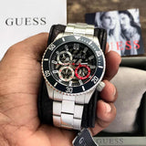 Guess Axle Multifunction Black Dial Silver Steel Strap Watch For Men - GW0488G1 Authentic Buy Shop Now
