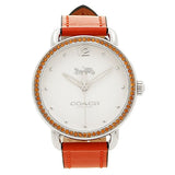 Coach Delancey White Dial Orange Leather Strap Watch for Women - 14502880 Authentic Buy Shop Now