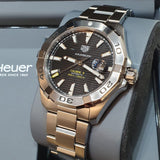 Tag Heuer Aquaracer Automatic Black Dial Silver Steel Strap Watch for Men - WAY2010.BA0927 Authentic Buy Shop Now