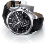 Tissot T Classic Couturier Chronograph Black Dial Black Leather Strap Watch For Men - T035.617.16.051.00 Authentic Buy Shop Now