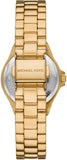 Michael Kors Lennox Three Hand Black Dial Gold Steel Strap Watch For Women - MK7394 Authentic Buy Shop Now