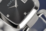 Gucci G Gucci Diamonds Black Dial Silver Steel Strap Watch For Women - YA125406 Authentic Buy Shop Now