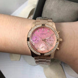 Guess Confetti Pink Dial Rose Gold Steel Strap Watch For Women - W0774L3 Authentic Buy Shop Now
