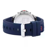 Tommy Hilfiger Justin Chronograph Blue Dial Blue Rubber Strap Watch for Men - 1792057 Authentic Buy Shop Now