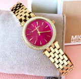 Michael Kors Darci Pink Dial Gold Steel Strap Watch for Women - MK3444 Authentic Buy Shop Now