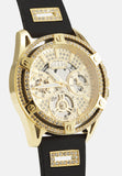 Guess Queen Quartz Gold Dial Black Silicone Strap Watch For Women - GW0536L3 Authentic Buy Shop Now