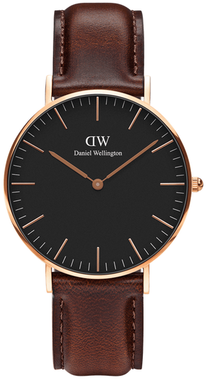 Daniel Wellington Petite St Mawes Black Dial Brown Leather Strap Watch For Women - DW00100169 Authentic Buy Shop Now