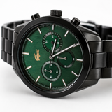 Lacoste Boston Green Dial Black Steel Strap Watch for Men - 2011270 Authentic Buy Shop Now