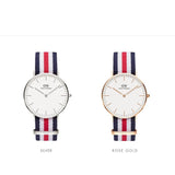 Daniel Wellington Classic Canterbury White Dial Two Tone NATO Strap Watch For Women - DW00100030 Authentic Buy Shop Now