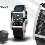Emporio Armani Black Dial Black Leather Strap Watch For Men - AR0143 Authentic Buy Shop Now