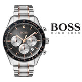 Hugo Boss Trophy Chronograph Grey Dial Silver Steel Strap Watch for Men - 1513634 Authentic Buy Shop Now