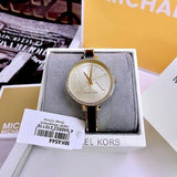 Michael Kors Jaryn Quartz Gold Dial Black Steel Strap Watch For Women - MK4544 Authentic Buy Shop Now