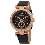 Swarovski Era Journey Chronograph Black Dial Black Leather Strap Watch for Women - 5295320 Authentic Buy Shop Now