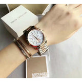 Michael Kors Runway Chronograph Blue Dial Two Tone Steel Strap Watch For Women - MK6166 Authentic Buy Shop Now