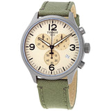 Tissot T Sport Chrono XL Beige Dial Khakhi Green Nylon Strap Watch for Men - T116.617.33.267.00 Authentic Buy Shop Now