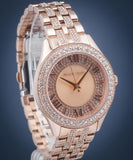 Michael Kors Harlowe Rose Gold Dial Rose Gold Steel Strap Watch For Women - MK4710 Authentic Buy Shop Now
