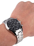 Hugo Boss Ambassador Chronograph Black Dial Silver Steel Strap Watch For Men - HB1513196 Authentic Buy Shop Now
