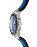 Versace Chain Reaction Quartz Blue Dial Blue & Black Leather Strap Watch for Men - VEDY00119 Authentic Buy Shop Now