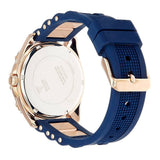 Guess Interpid White & Rose Gold Dial Blue Silicone Strap Watch For Women - W0325L8 Authentic Buy Shop Now