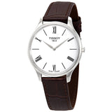 Tissot T Classic Tradition 5.5 Quartz White Dial Brown Leather Strap Watch For Men - T063.409.16.018.00 Authentic Buy Shop Now