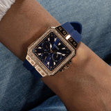 Guess Libra Crystals Blue Dial Blue Silicone Strap Watch For Women - GW0618L2 Authentic Buy Shop Now