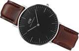 Daniel Wellington Classic Bristol Black Dial Brown Leather Strap Watch For Men - DW00100143 Authentic Buy Shop Now