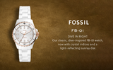 Fossil FB-01 Analog White Dial White Ceramic Strap Watch for Women - CE1107 Authentic Buy Shop Now
