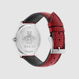 Gucci G-Timeless Mother of Pearl Red Dial Red Leather Strap Watch For Women - YA1264041 Authentic Buy Shop Now