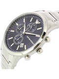Emporio Armani Renato Chronograph Blue Dial Silver Steel Strap Watch For Men - AR11164 Authentic Buy Shop Now